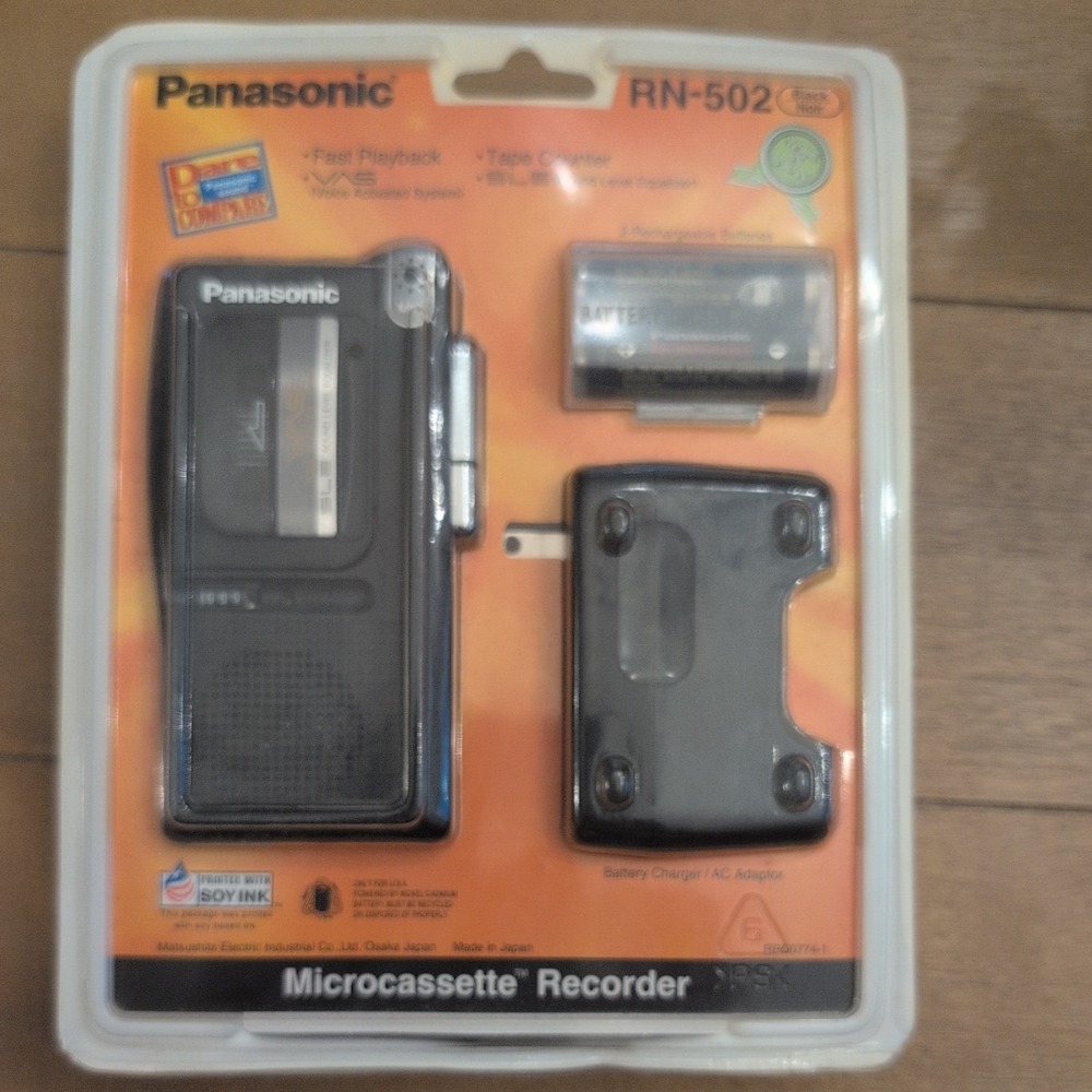 Vintage Panasonic Microcassette Recorder RN-502 PZ-K Brand New Sealed
